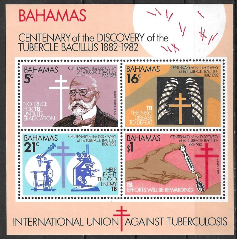 Bahamas Centenary Discovery of Tubercle Bacillus S/S of 1982, Scott 508a MNH