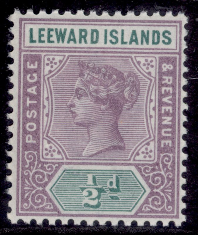 LEEWARD ISLANDS QV SG1, ½d dull mauve & green, NH MINT.