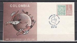 Colombia, Scott cat. C715, Admission to U.P.U. issue. First day cover.