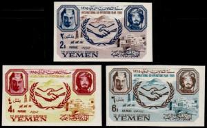 ✔️ YEMEN KINGDOM 1965 - COOPERATION - MI. 169B/171B IMPERF ** MNH [YKD.169B]