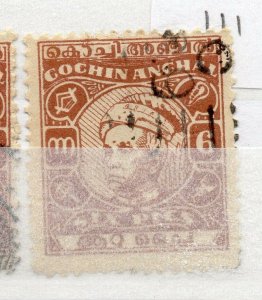 India Cochin 1919-33 Early Issue used Shade of 6p. NW-15868