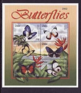 Palau-Scott#598-Unused NH sheet-Insects-Butterflies-2001-