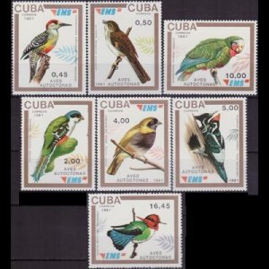 CUBA 1991 - Scott# 3328-34 Birds Set of 7 NH