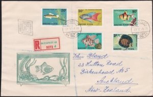 HUNGARY 1962 Fish registered cover to New Zealand..........................A6146