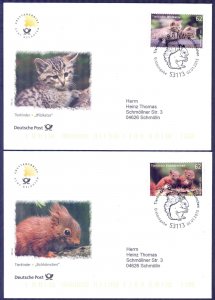 Germany 2015 Fauna Squirrels Wild Cats Mi. 3124/5 2 FDC