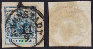 Austria - 1854 - Scott #5e - used - KRONSTADT pmk Romania - plate flaw