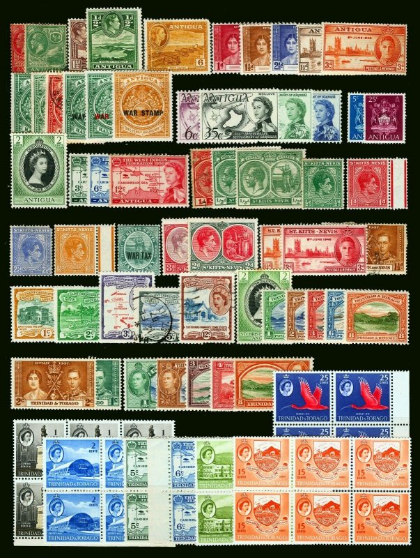 British Caribbean 1903-1960 Assorted Antigua, St. Kitts & Trinidad, Chiefly MNH