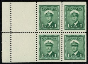 CANADA KGVI 1942-48 1c GREEN BOOKLET PANE UNUSED (MH) SG375a P.IMPREFx12 XF