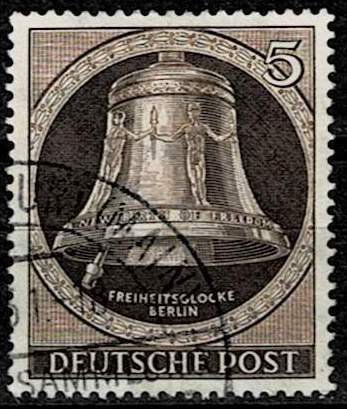 Germany 1950, Sc.#9N70 used Liberty Bell, clapper left