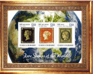 St. Vincent 2014 - Rare Stamps of the World, Great Britain - Sheet of 3 - MNH