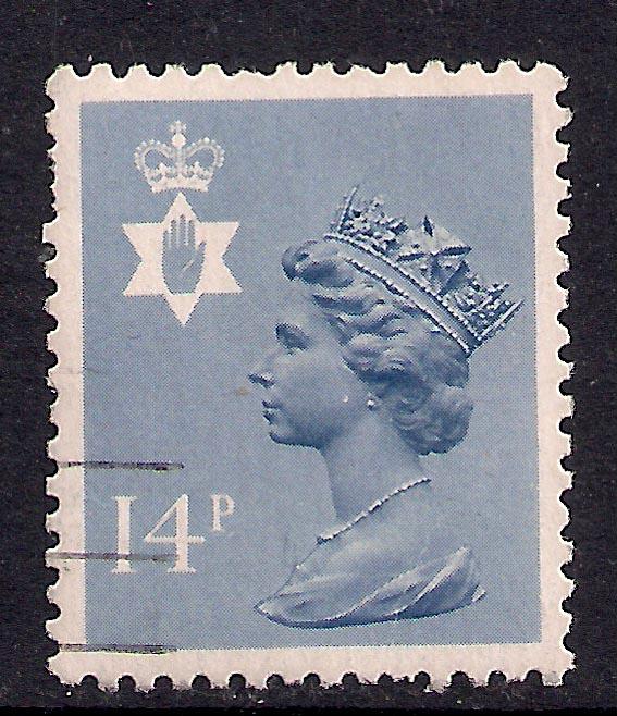 Northern Ireland GB 1981 QE2 14p Grey/blue Machin SG NI 38 ( J433 )