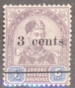 Malay States- Johore, Scott #28, MH