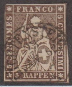 Switzerland Scott #36 Stamp - Used Single