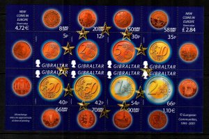 Gibraltar 2002  # 895 S/Sheet  Euro Coinage MNH