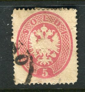 AUSTRIA; LOMBARDY 1860s classic Coat of Arms issue fine used 5sl. value