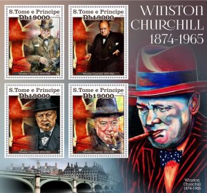 Stamps. Winston Churchill 2024 year 1+1 sheet perforated NEW