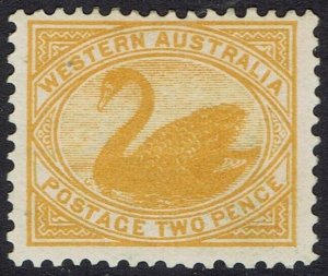 WESTERN AUSTRALIA 1902 SWAN 2D WMK V/CROWN SIDEWAYS PERF 12½