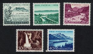 Switzerland Music Swiss Hymn Lake River Waterfall 5v 1954 MNH SC#B232-B236