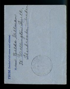 ?AIR Letter to INDIA Base PO 10c War issue early 1942 use, cover Canada