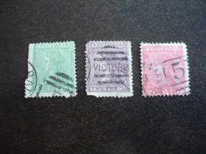 Stamps - Victoria - Scott# 74-76 - Used Part Set of 3 Stamps