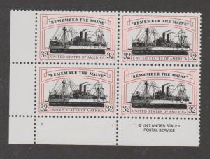 U.S. Scott #3192 Remember the Maine Stamp - Mint NH Plate Block