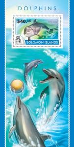 SOLOMON ISLANDS 2015 SHEET DOLPHINS MARINE LIFE slm15208b