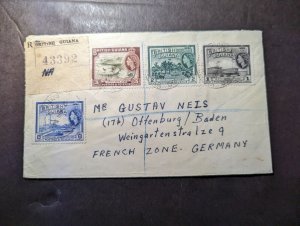 1955 Registered British Guiana Cover to Offenburg French Zone Germany