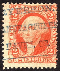 1864, US 2c, Revenue, Used, Sc R15c, Nice handstamped