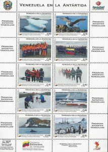 Venezuela 2010 Antarctic expedition ships penguins fish sheetlet MNH