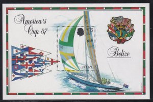 Belize # 862, America's Cup Yacht Racing, Souvenir Sheet, NH, 1/2 Cat.