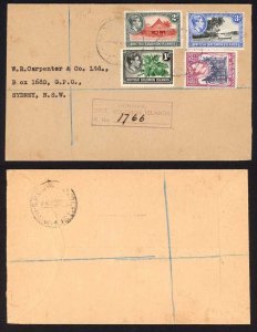 British Solomon Is KGVI Registered Cover to the Sydney