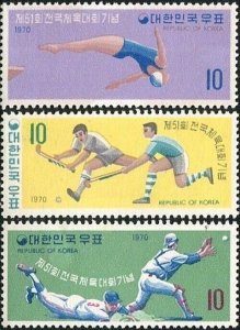 Korea South 1970 SG881 National Athletic Games set MNH