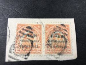 PHILIPPINES # C41--USED PAIR ON PAPER----AIR-MAIL---1933