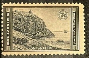 US SCOTT 746 Great Head, Acadia 7 CENT 1934 MOG Single Stamp - Lot 9