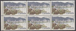 Canada #600 X3, 600ii X2, 600iv X1, Mint Block of 6 short $ flaw