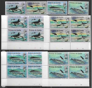 Tristan da Cunha 202-5  MNH Whale set cpl. x 5, vf. see desc. 2019 CV $30.50