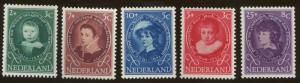6 Sets of 1955 Netherlands Stamps B286-B290 Cat. Value $107 Child Welfare Surtax