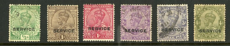 INDIA O52-O57 USED BIN $2.00