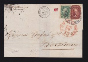 US 28a & 33 on Cover to France w/ PSE Certificate SCV $5150