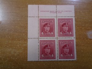 Canada  #  254  PB  UL  # 2  MNH