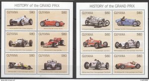 Guyana Auto Racing Cars History Of The Grand Prix 2Kb ** Stamps Pk343