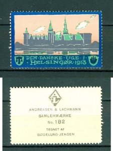 Denmark. 1913 Poster Stamp  MH. :The Danish Week Helsingor Kronborg Castle.