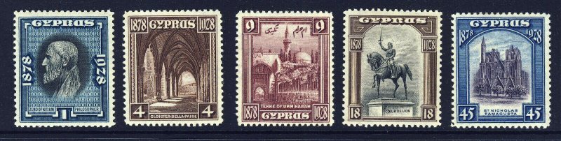 CYPRUS KG V 1928 50th. Anniversary of British Rule Part Set SG 124 - SG 131 MINT