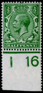 SG356 SPEC N14(-), ½d grey-green, M MINT. UNLISTED. CONTROL I16 PERF. RP CERT