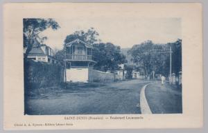 1929 Saint Denis Reunion RPPC Postcard Cover Lacaussade Boulevard to France