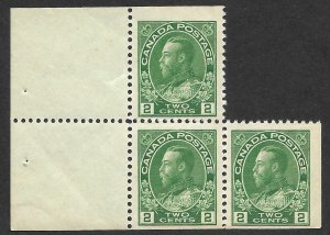 Doyle's_Stamps: 1922 MNH Canadian KGV (Partial) Booklet Pane, Scott #107b**