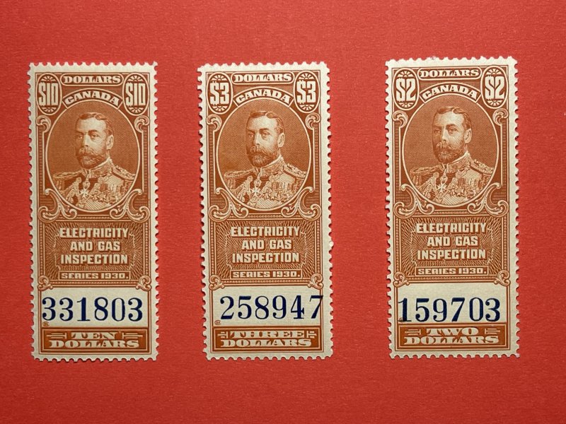 Canada Electricity and Gas Stamps (FEG5, FEG6, FEG7) - MNH