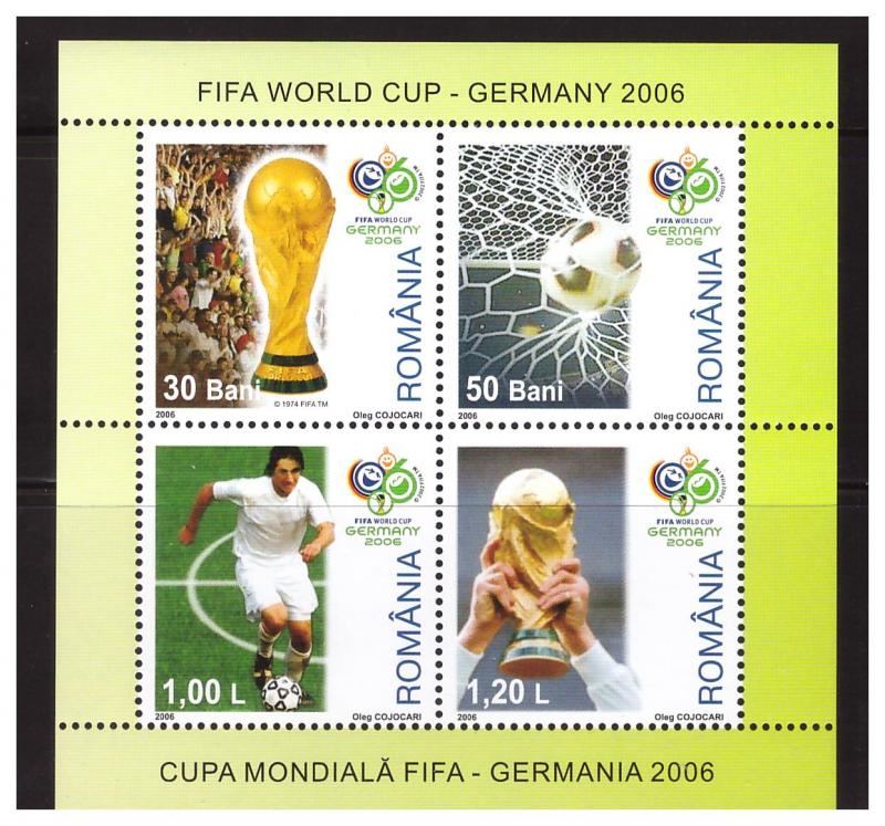 ROMANIA 2006 World Cup Soccer  MS MNH