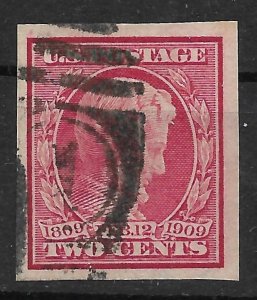 Doyle's_Stamps: 1909 Used 2c Imperforate Lincoln Memorial Stamp, #368       (13)