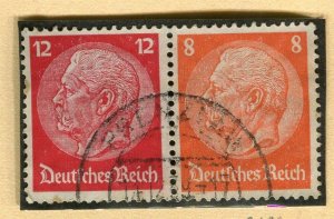 GERMANY; 1933-41 early Hindenburg issue fine used booklet pair